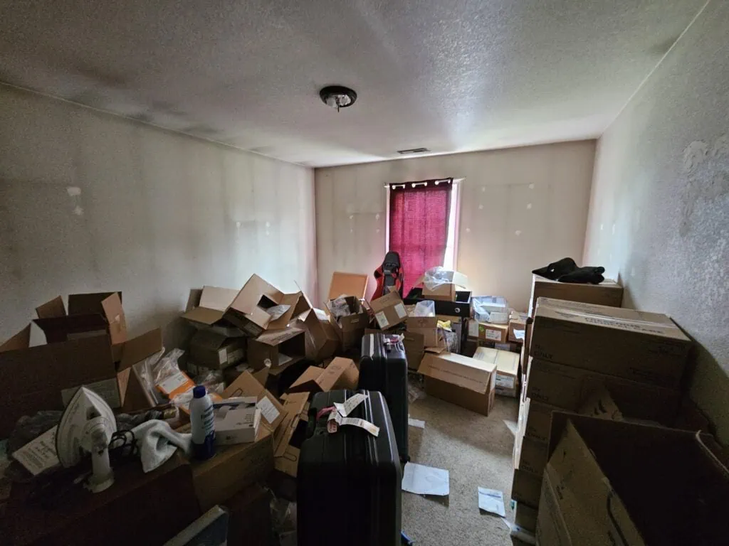 Inside of a messy house in norfolk