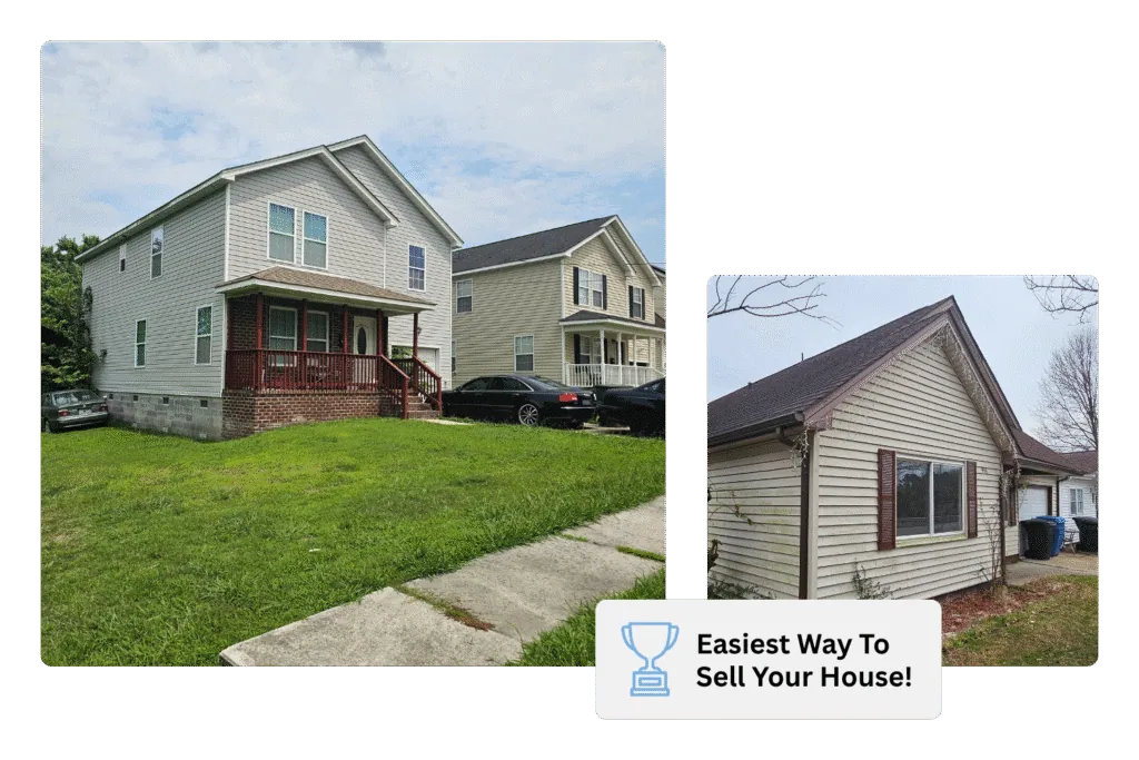 The front of two houses we bought fast for cash