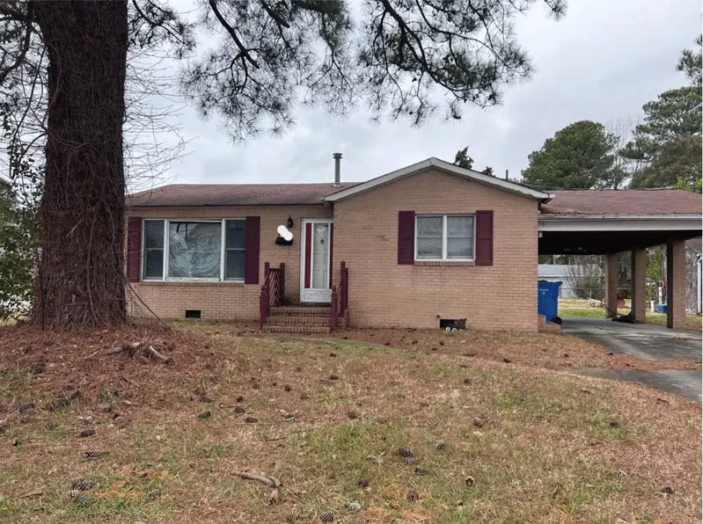 Front of a brick home in Norfolk that we bought